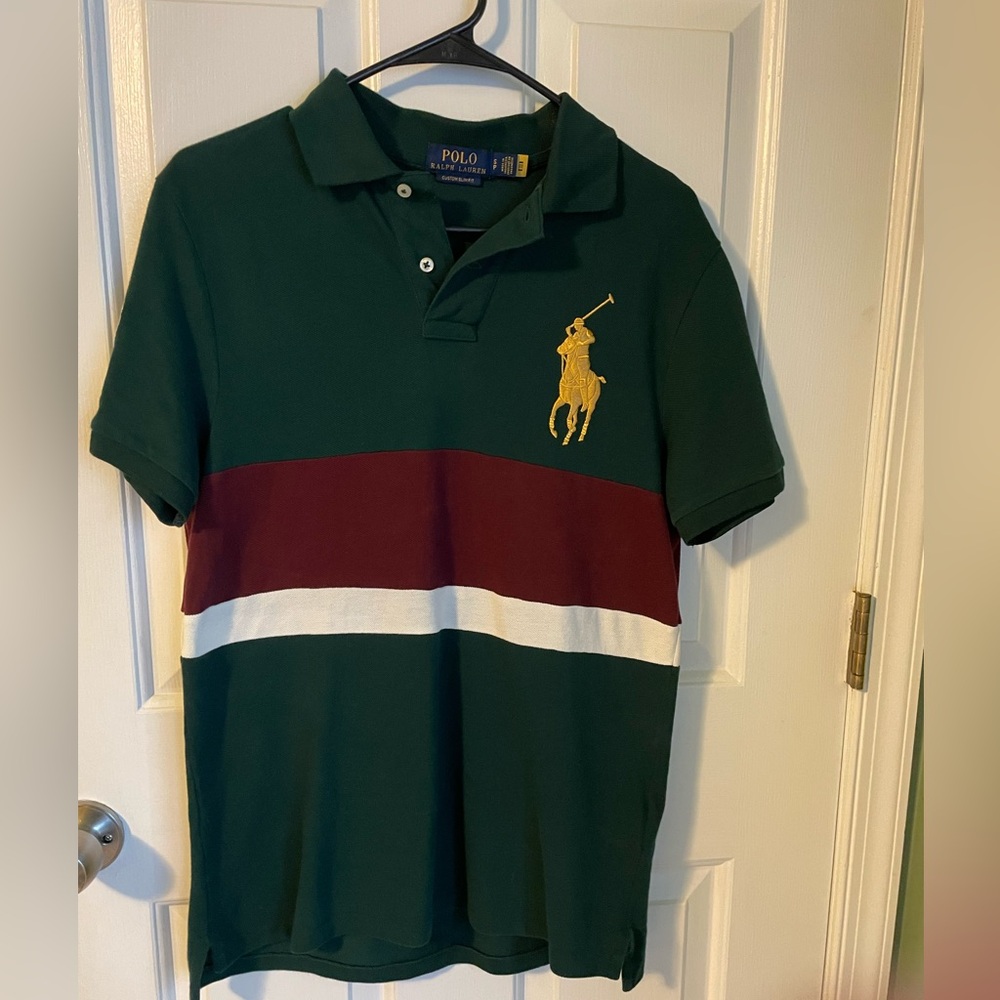 Polo Ralph Lauren Men's Custom Slim Fit Big Pony Mesh Polo Shirt (Men’s SMALL)